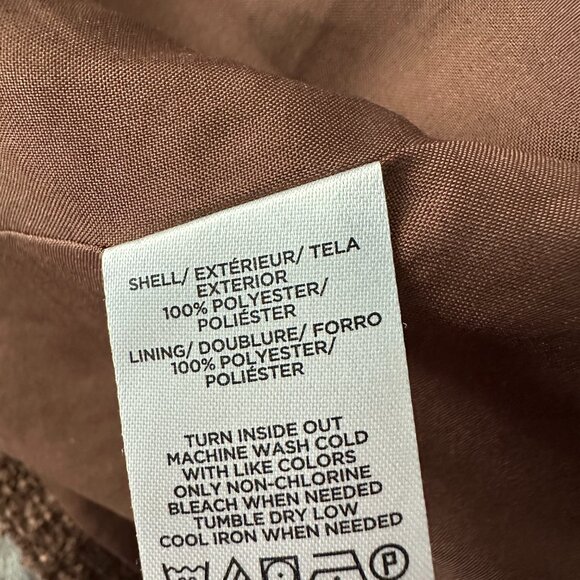 NWT 2025 Ann Taylor LOFT Brown Tweed Double Breasted Jacket Women's LARGE - Picture 7 of 7